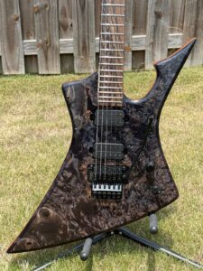 T.W. Smith Arch 6 custom guitar with black burl finish