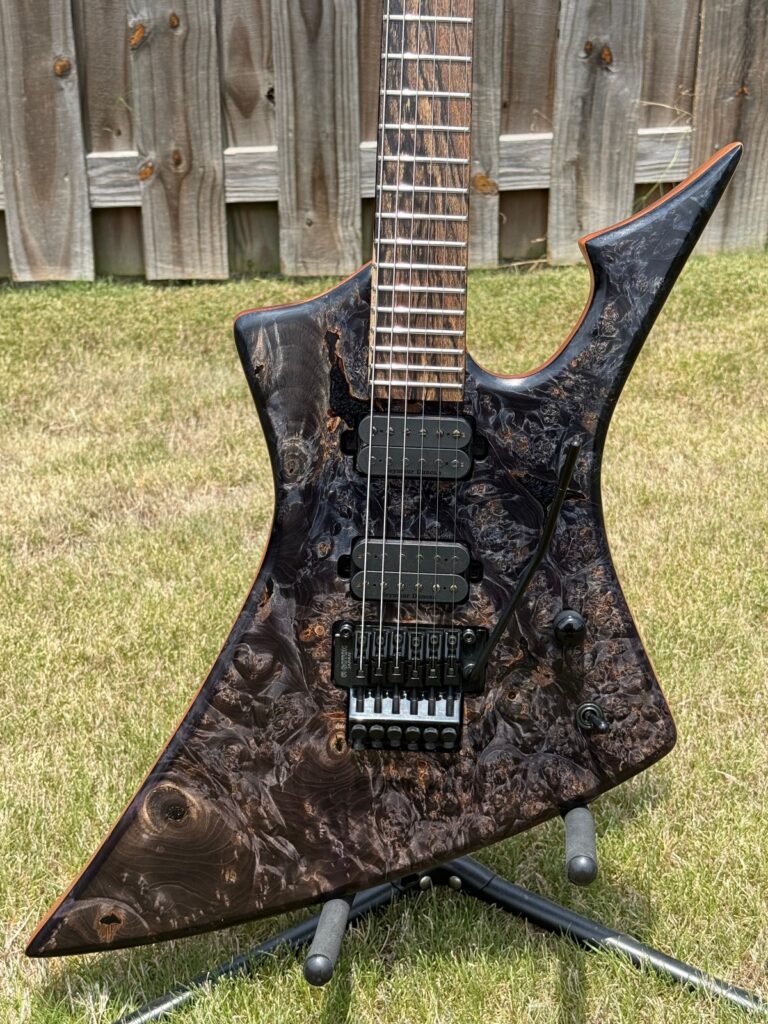 T.W. Smith Arch 6 custom guitar with black burl finish