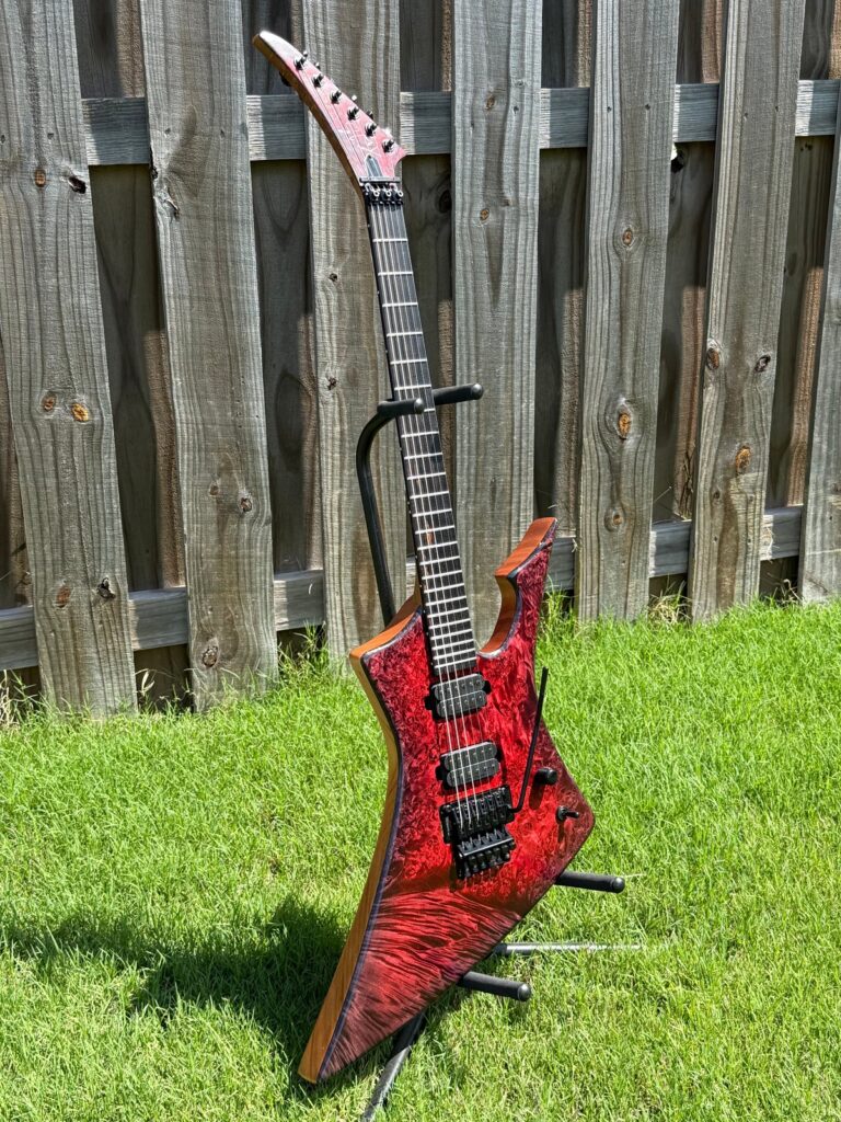 T.W. Smith Arch 6 custom guitar with red burl top