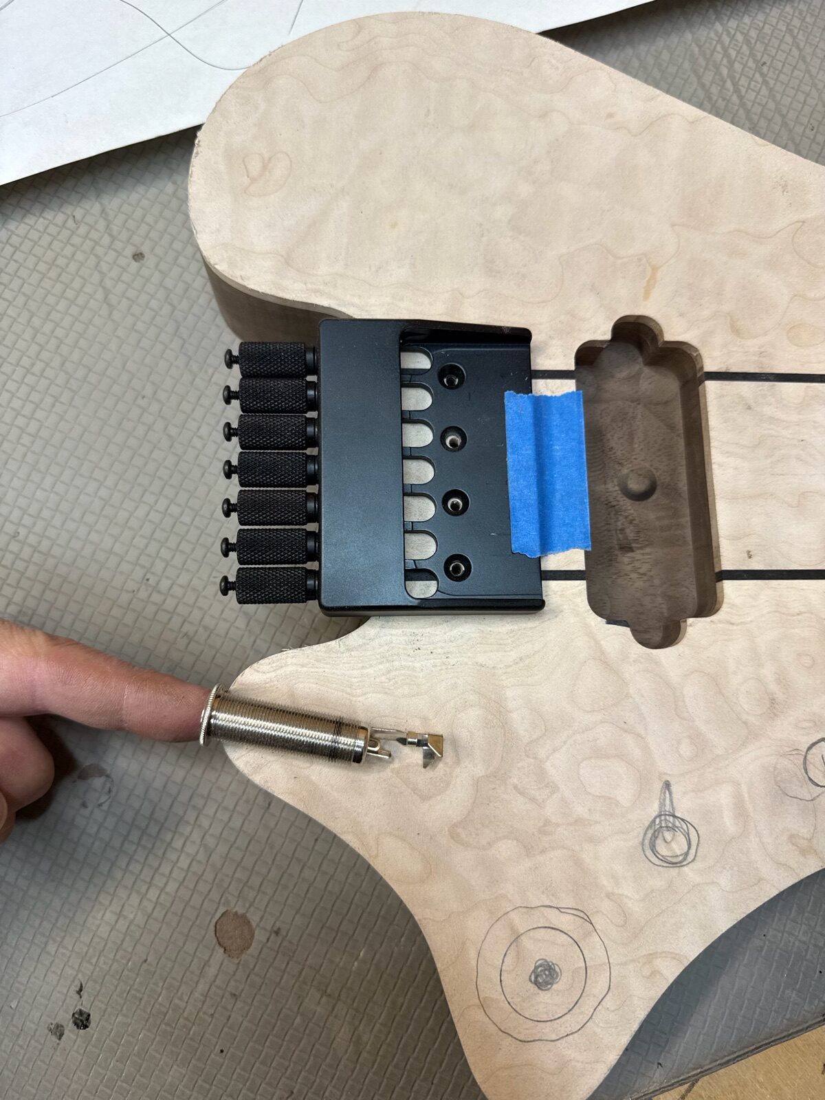 Installing the bridge on a custom T.W. Smith build by hand